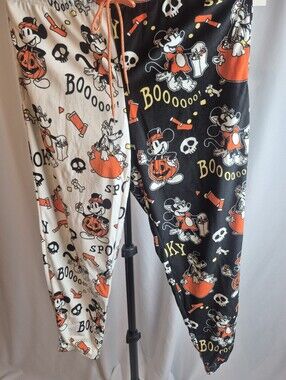 Adult Halloween Pumpkin Character Pajama Pants - Orange & Black